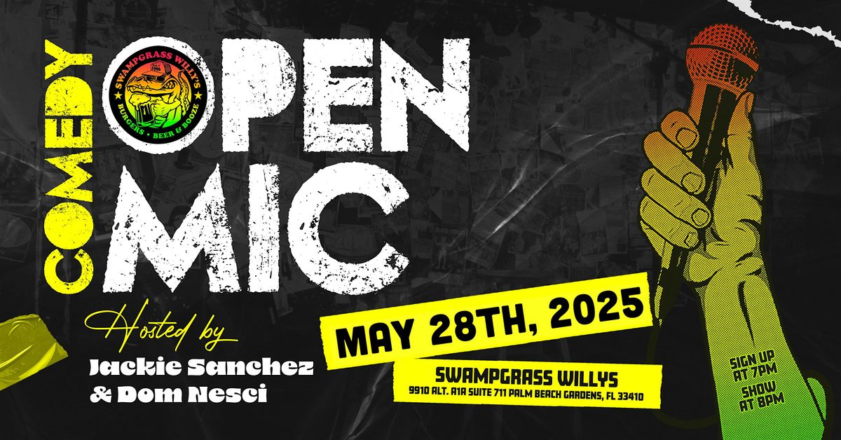 FREE Comedy Open Mic Night 5/28, 28 May | Event in Palm Beach Gardens | AllEvents
