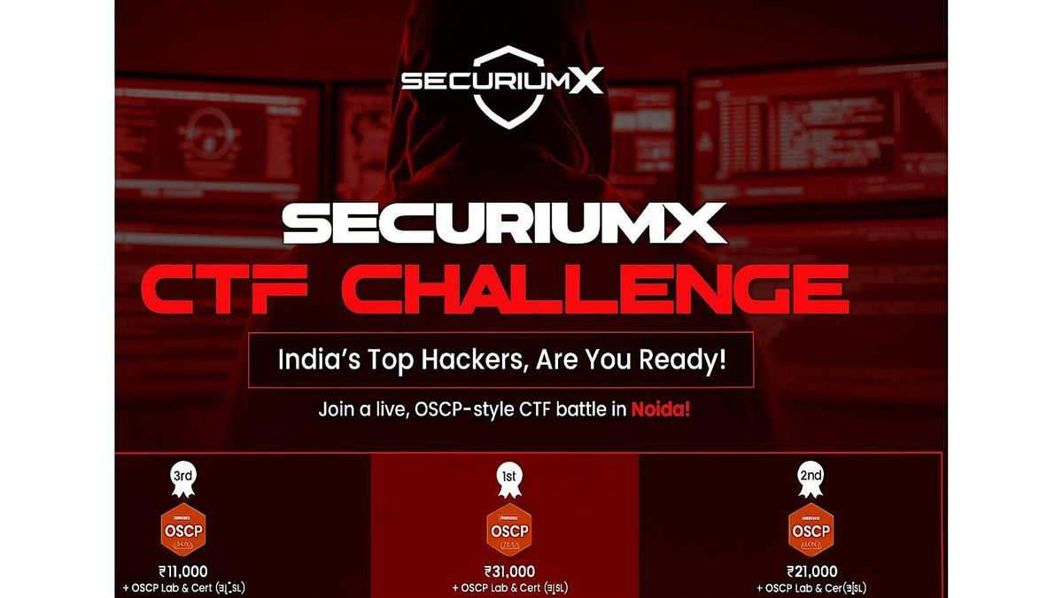 CTF Challenge Sponsored by OffSec |  ₹5,00,000+ in Total Rewards, 30 July | Event in Noida | AllEvents
