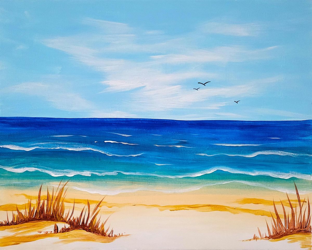 Paint + Sip: "Blissful Beach Day" at Bandits Ridge Winery, 20 July | Event in Louisa | AllEvents