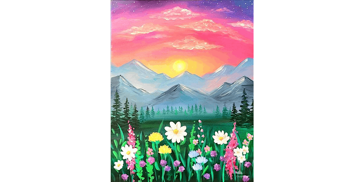 Summer Blossoms and Mountains - Paint and Sip in Houston | Classpop!™, 17 August | Event in Baytown | AllEvents