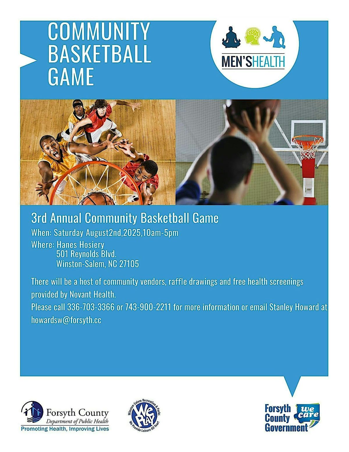3rd Annual Community Basketball Game, 2 August | Event in Winston-Salem | AllEvents