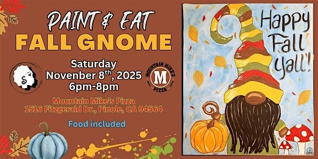 Fall Gnome Paint & Eat Party, 8 November | Event in Pinole | AllEvents