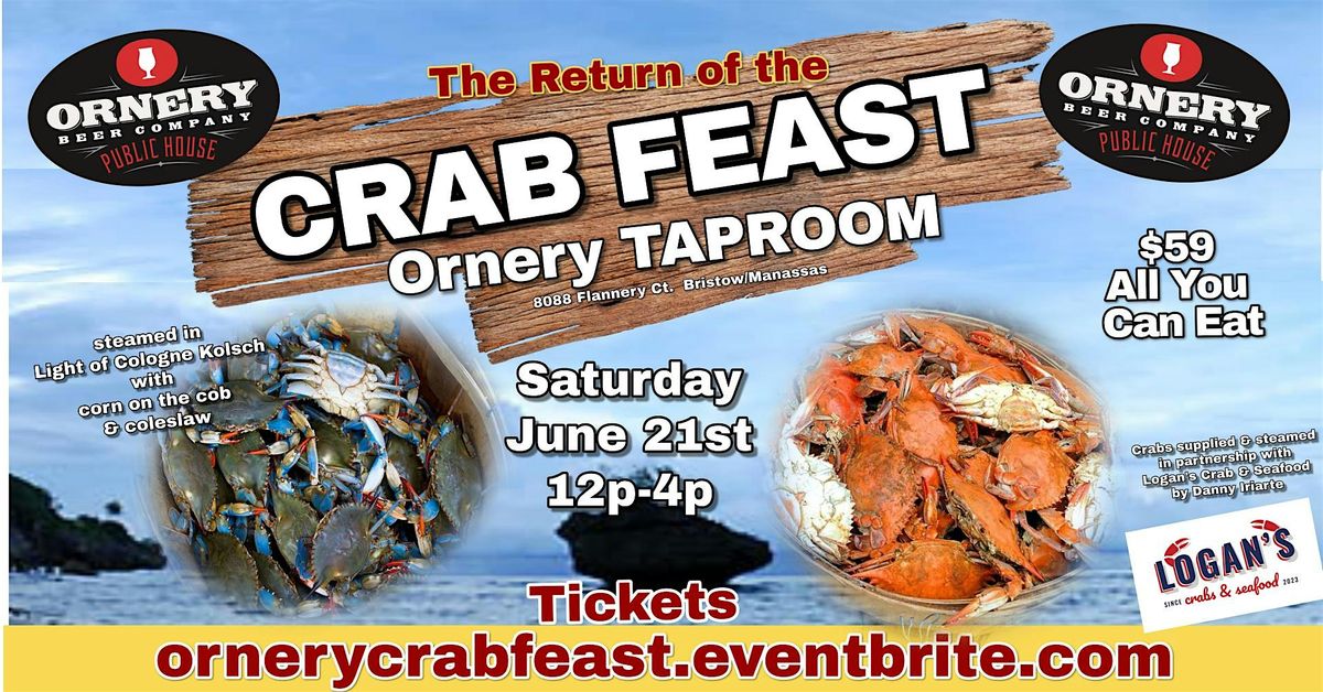Ornery Beer Company CRAB FEAST - 2025, 21 June | Event in Manassas | AllEvents