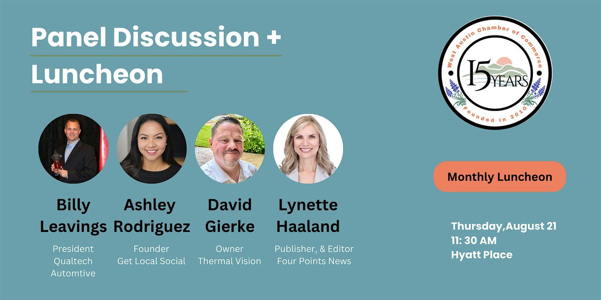 August Luncheon + Business Panel Discussion, 21 August | Event in Austin | AllEvents