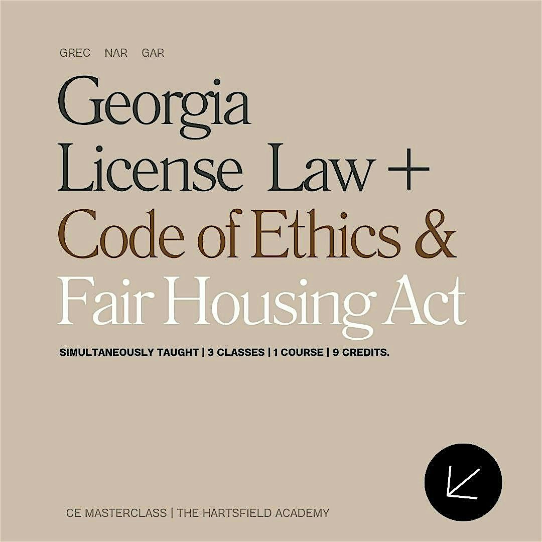 9CE | FHA, Code of Ethics, & License Law | Combined Class | GA Real Estate, 29 May | Event in Smyrna | AllEvents