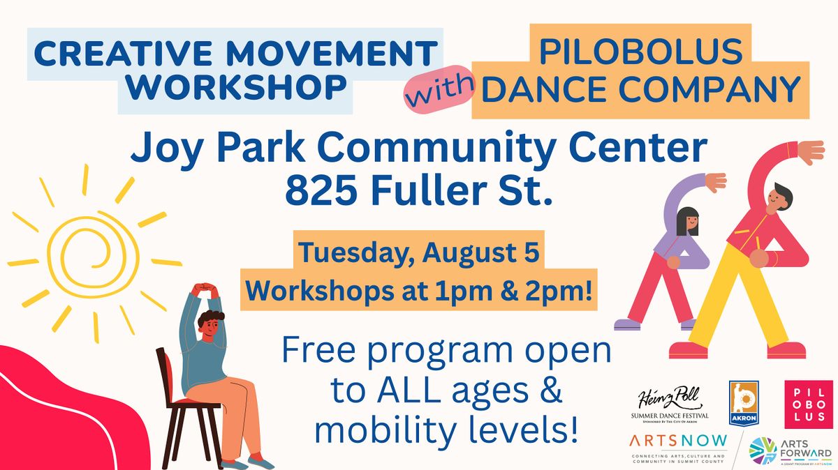 Creative Movement with Pilobolus - Joy Park Community Center, 5 August | Event in Akron | AllEvents