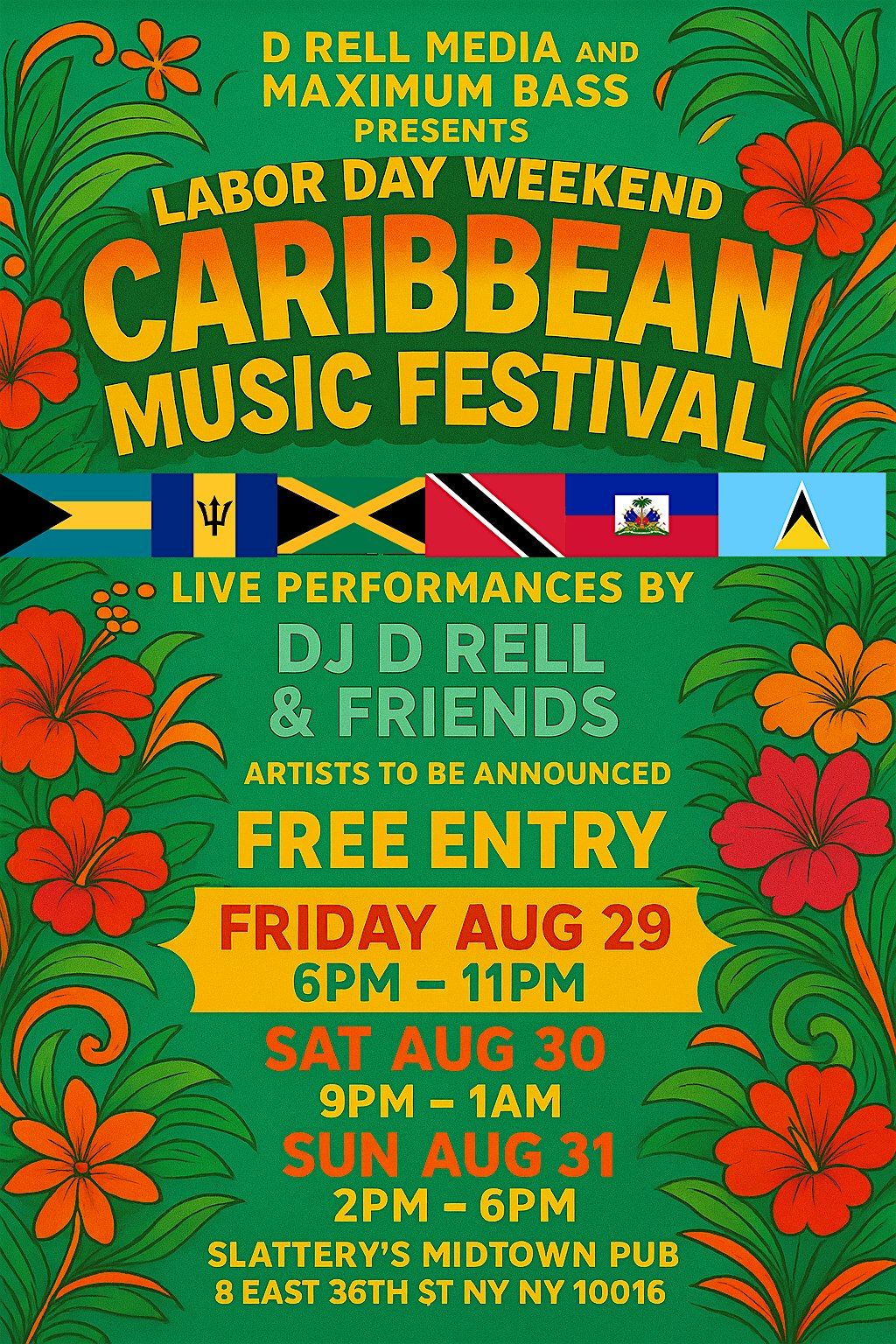 Caribbean Music Festival in NYC w DJ D Rell & Friends | Event in New York | AllEvents
