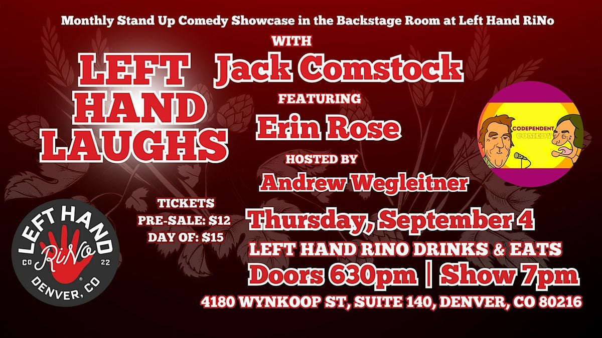 Left Hand Laughs RiNo with Jack Comstock, 4 September | Event in Denver | AllEvents
