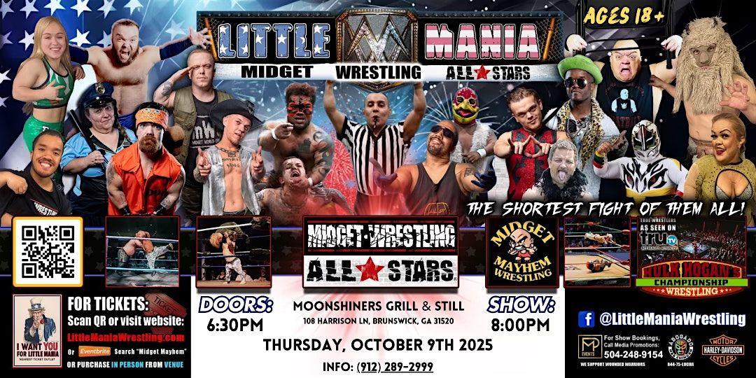 Midget Mayhem Wrestling Rips Through the Ring! Brunswick GA 18+, 9 October | Event in Brunswick | AllEvents