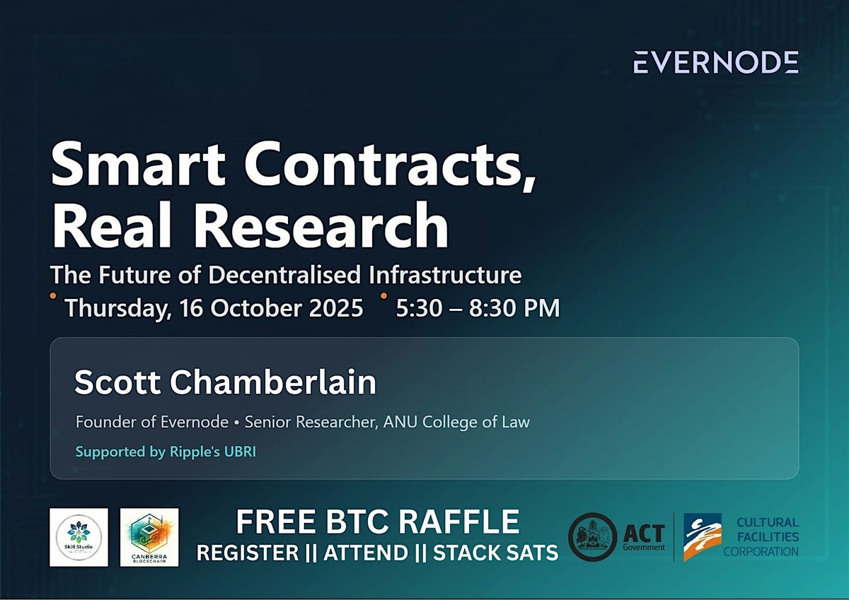 Smart Contracts, Real Research, and the Future, 16 October | Event in Canberra | AllEvents