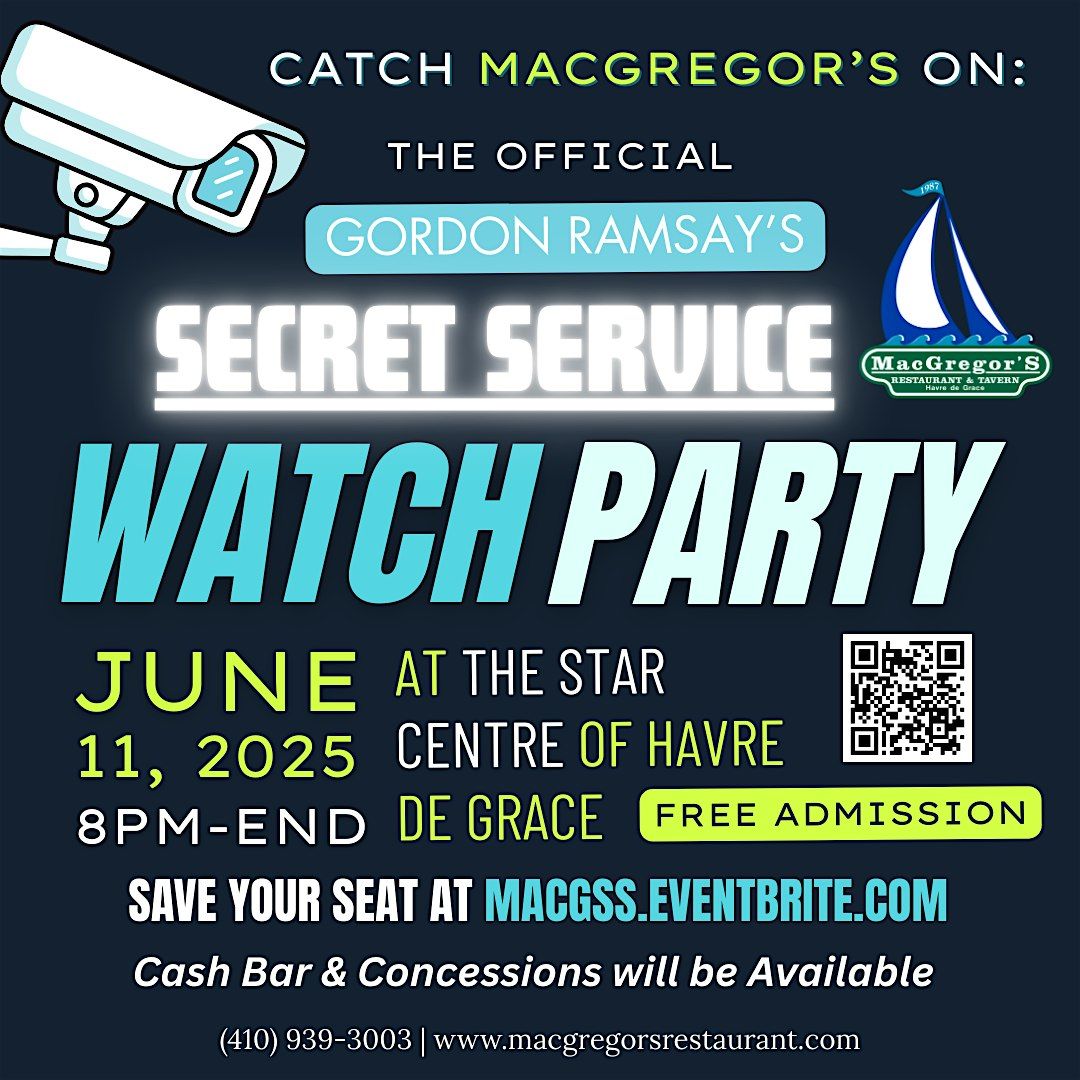MacGregor's Official "Secret Service" Watch Party | Event in Havre de Grace | AllEvents