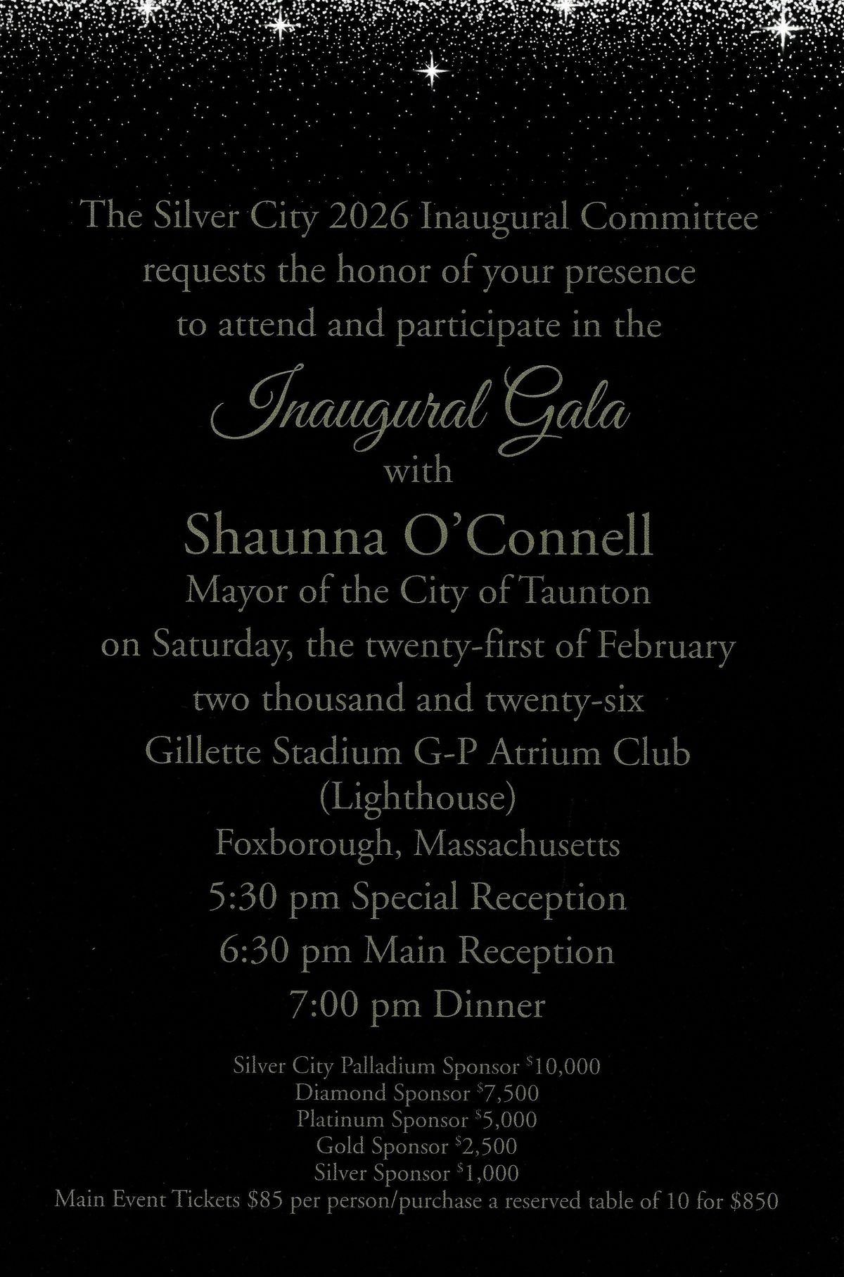 Silver City 2026 Inaugural Gala for Mayor OConnell