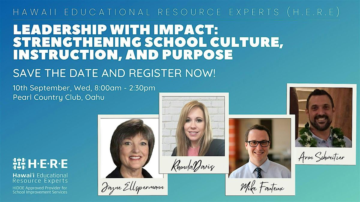 HIDOE-Approved Leadership Workshop with National Principal of Year, 10 September | Event in Aiea | AllEvents