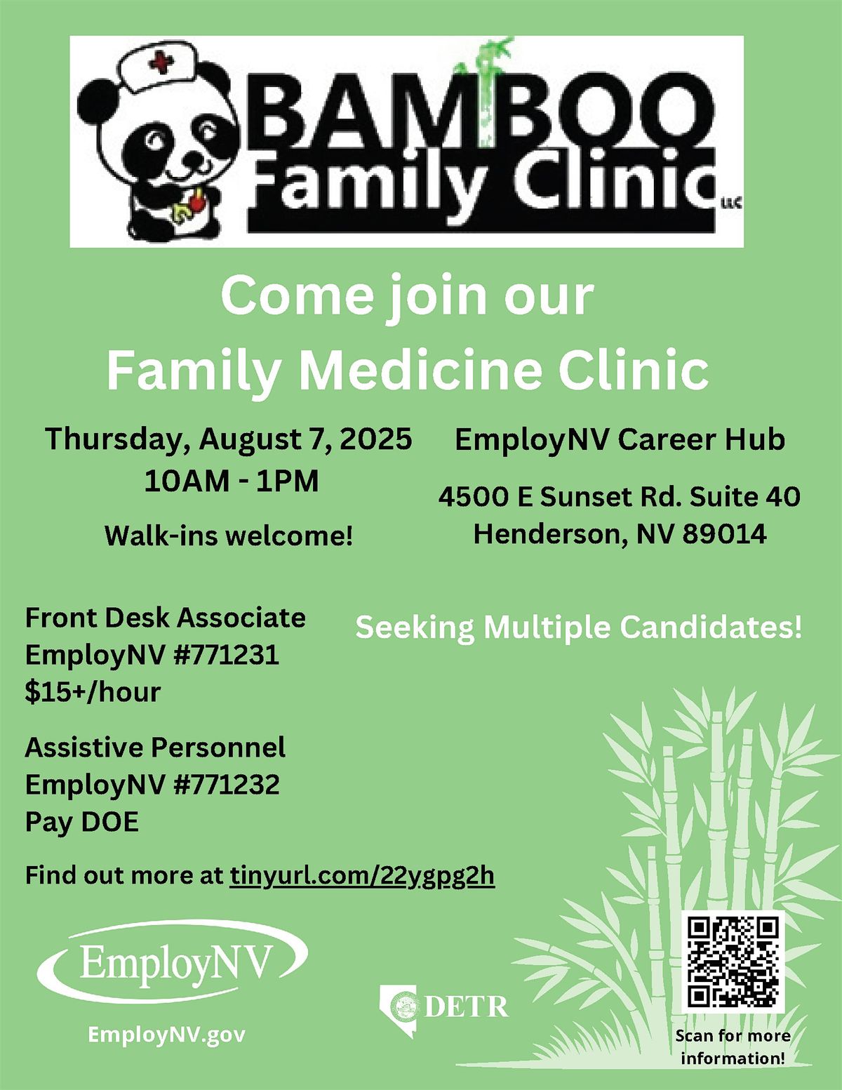 Bamboo Family Clinic Hiring Event, 7 August | Event in Henderson | AllEvents