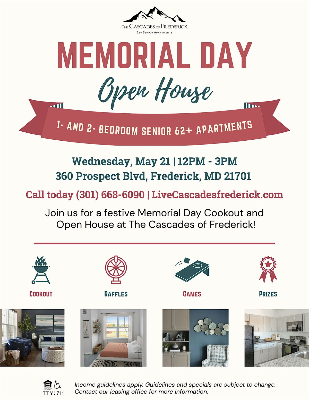 Senior Memorial Day Open House & Cookout, 21 May | Event in Frederick | AllEvents