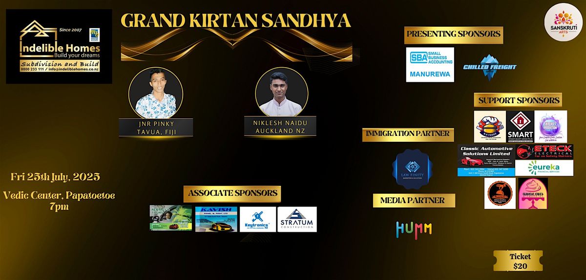Grand Kirtan Sandhya, 25 July | Event in Auckland | AllEvents