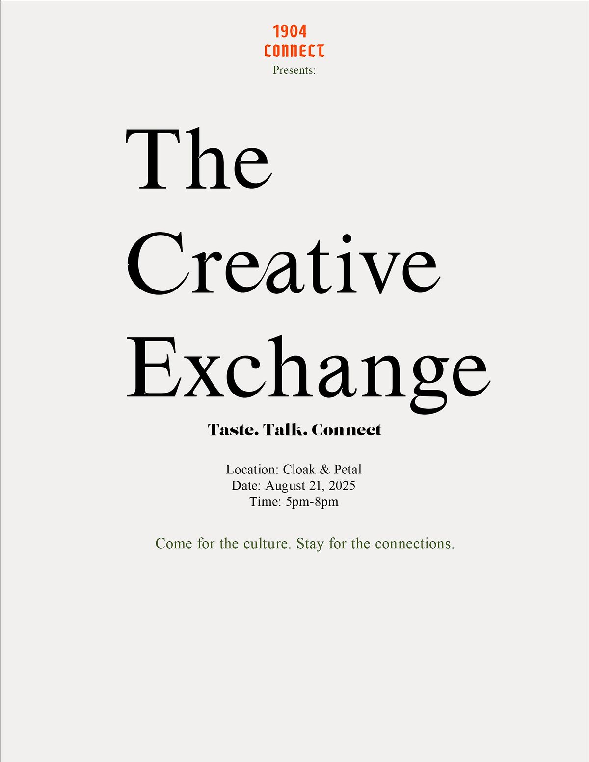 THE CREATIVE EXCHANGE: TASTE. TALK. CONNECT., 21 August | Event in San Diego | AllEvents