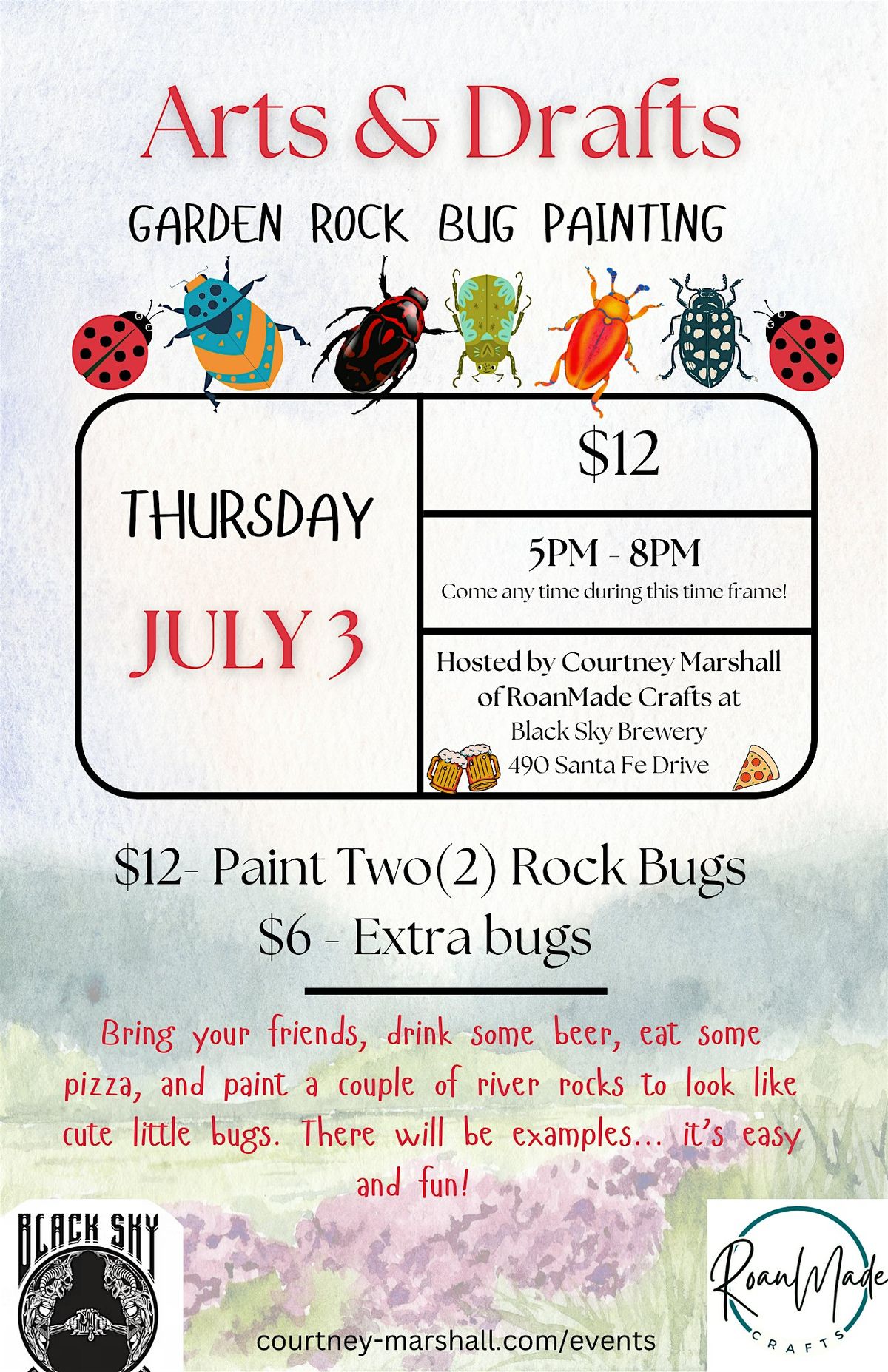 Arts&Drafts - Paint a Garden Bug Buddy, 3 July | Event in Denver | AllEvents