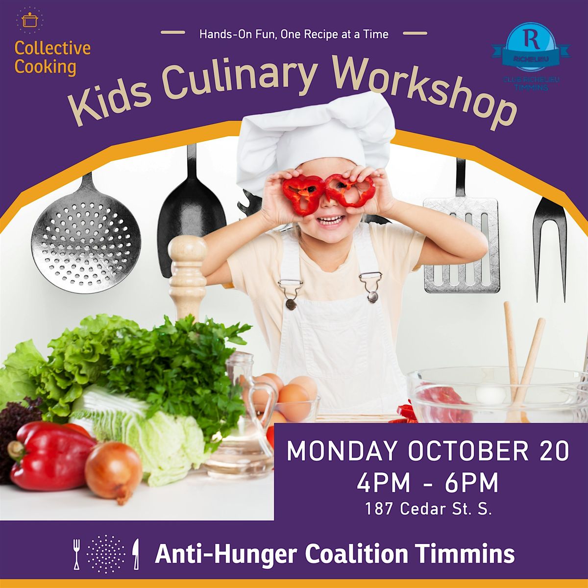 Kids Culinary Workshop, 20 October | Event in Timmins | AllEvents