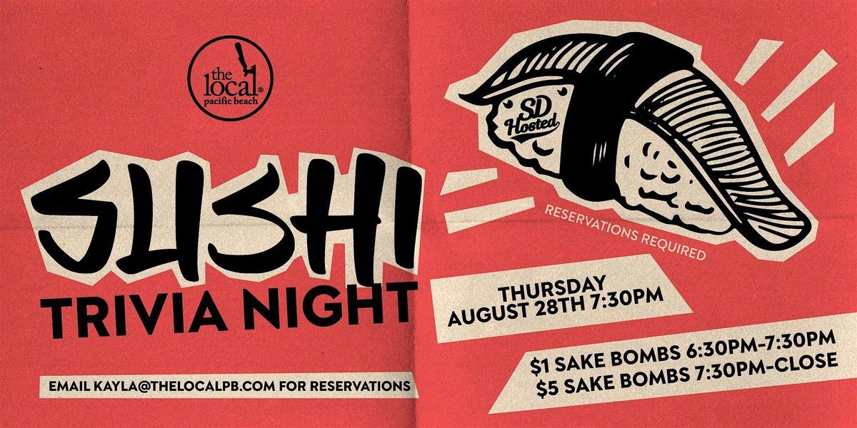 Sushi Twisted Trivia, 28 August | Event in San Diego | AllEvents