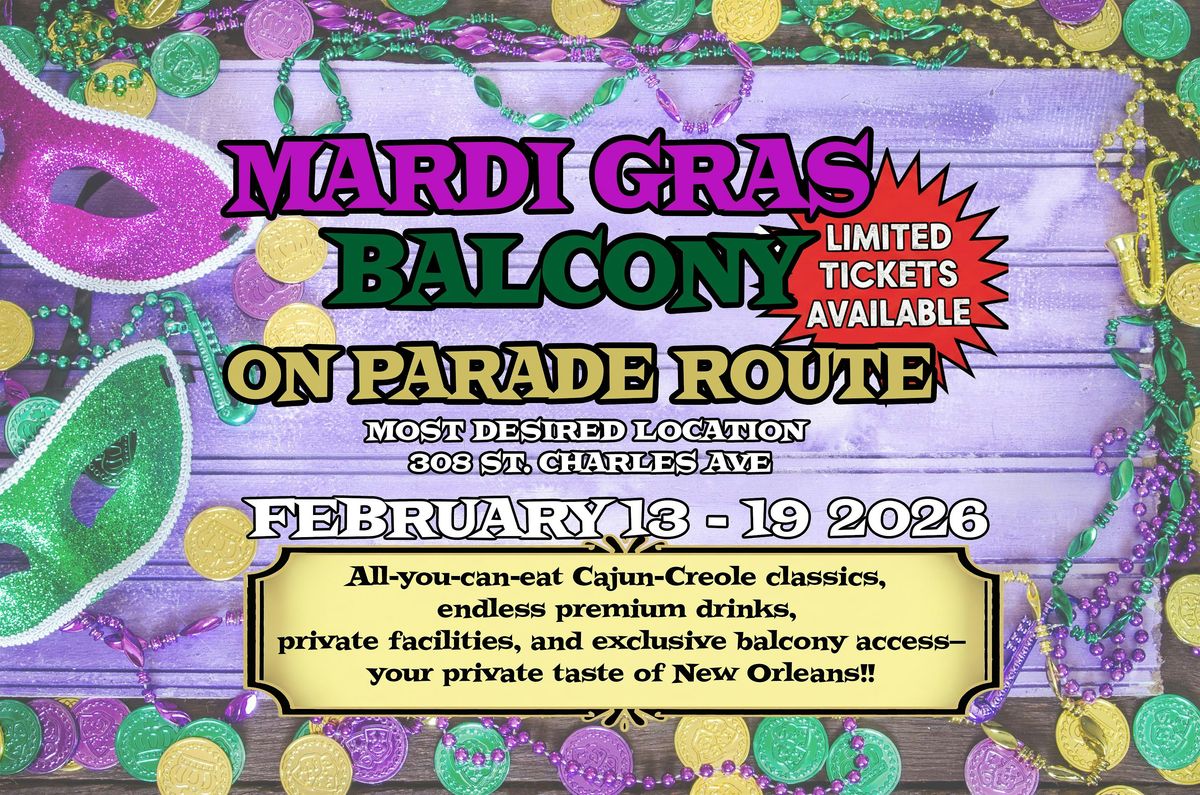 Mardi Gras Balcony Experience, 12 February | Event in New Orleans | AllEvents