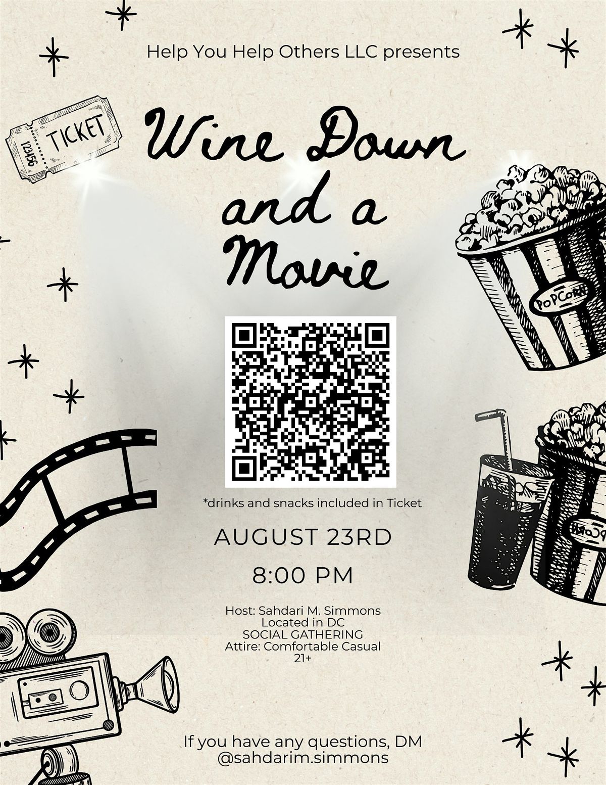 Wine Down and a Movie: August *drinks and snacks included, 23 August | Event in Washington | AllEvents