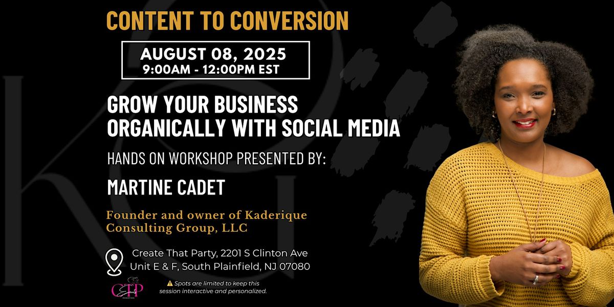 Grow your Business organically with social media, 8 August | Event in South Plainfield | AllEvents
