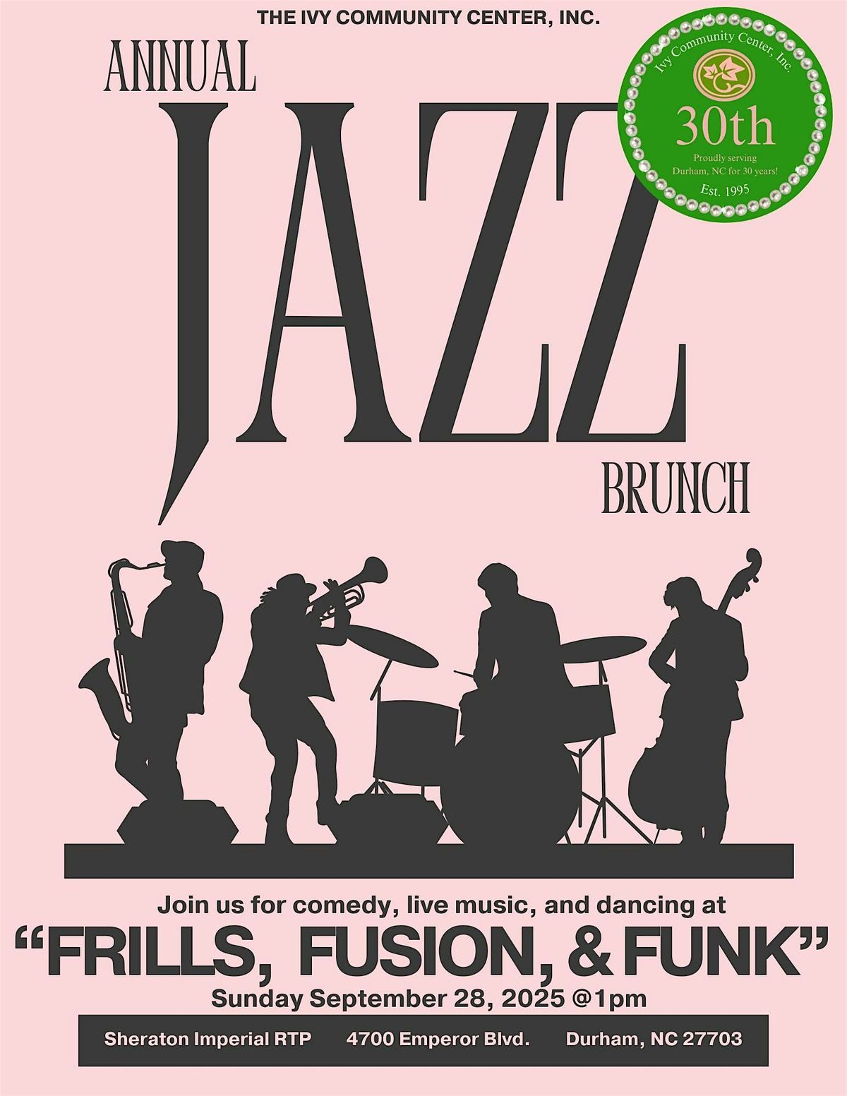 Frills, Fusion, and Funk: 30 Years of the Ivy Community Center, Inc., 28 September | Event in Durham | AllEvents