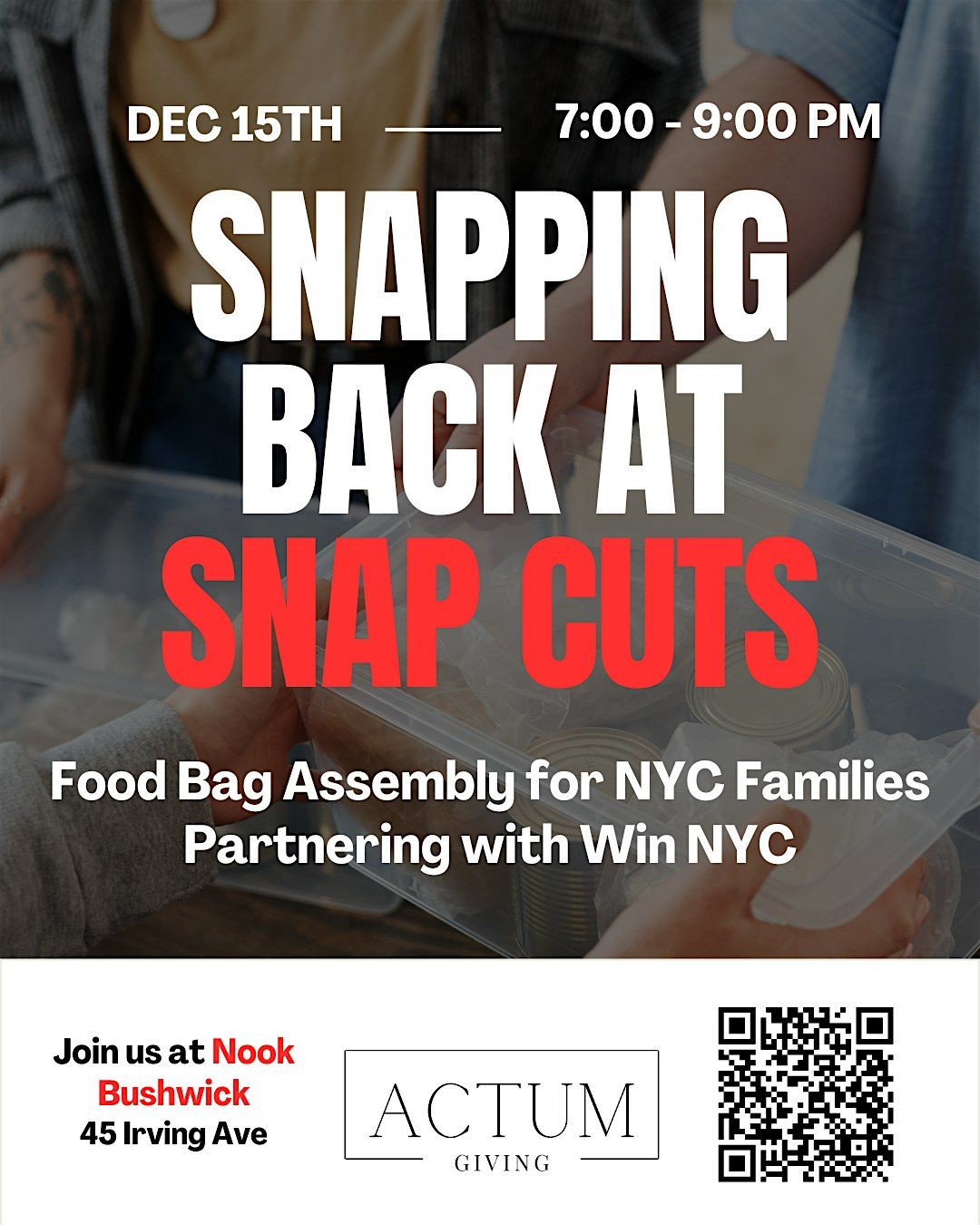 Snapping Back at SNAP Cuts, 15 December | Event in Brooklyn | AllEvents