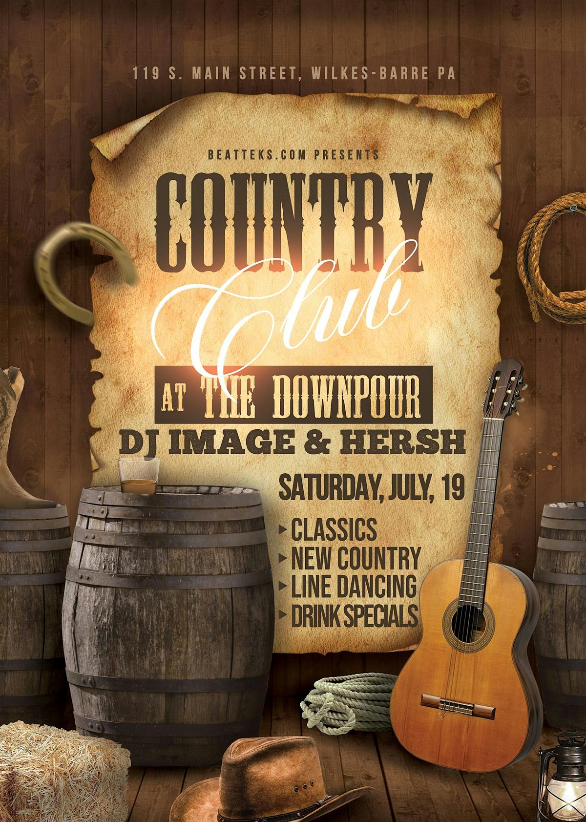 Country Club at The Down Pour, 19 July | Event in Wilkes-Barre | AllEvents