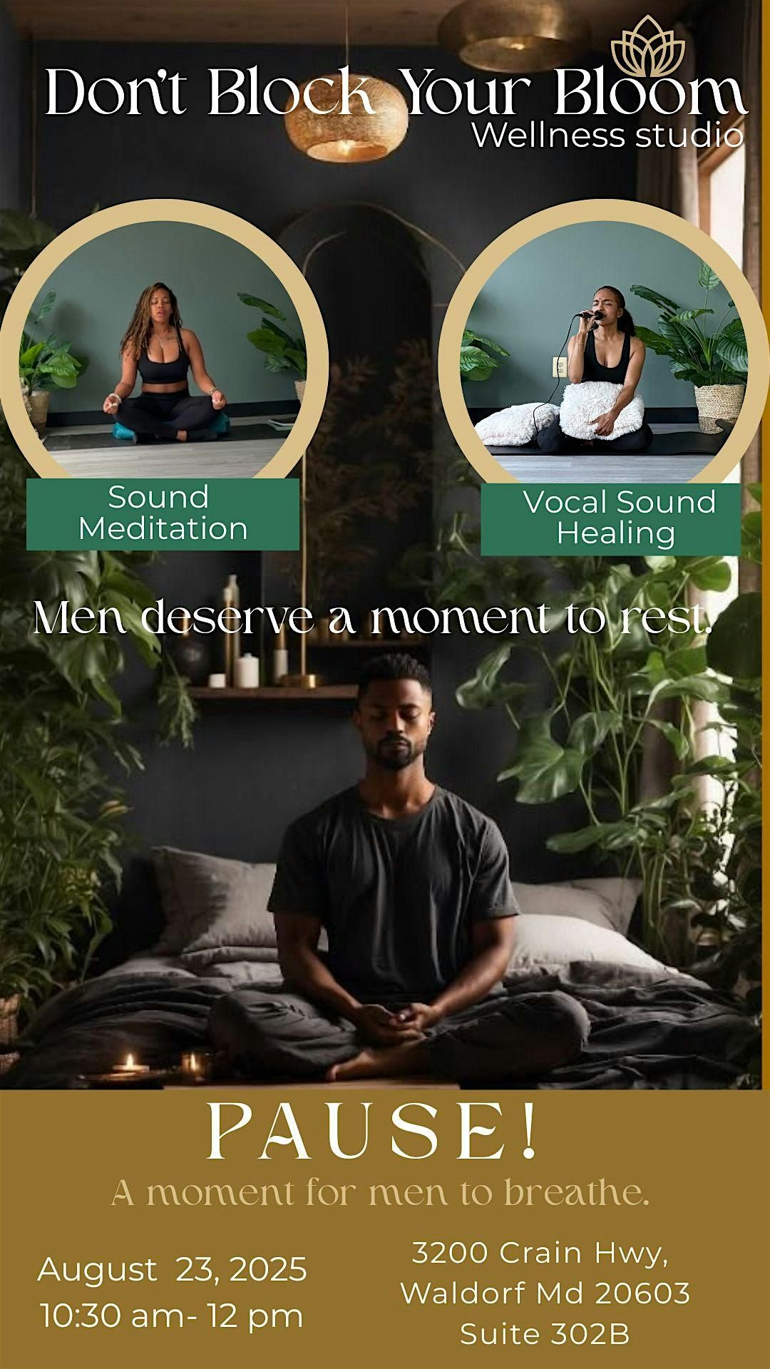 PAUSE! A sanctuary designed for men to receive, restore, and reconnect., 23 August | Event in Waldorf | AllEvents