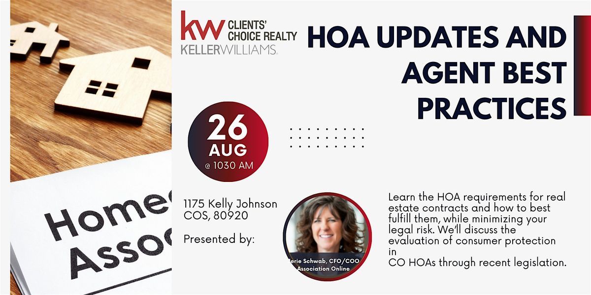 HOA Updates and Agent Best Practices, 26 August | Event in Colorado Springs | AllEvents