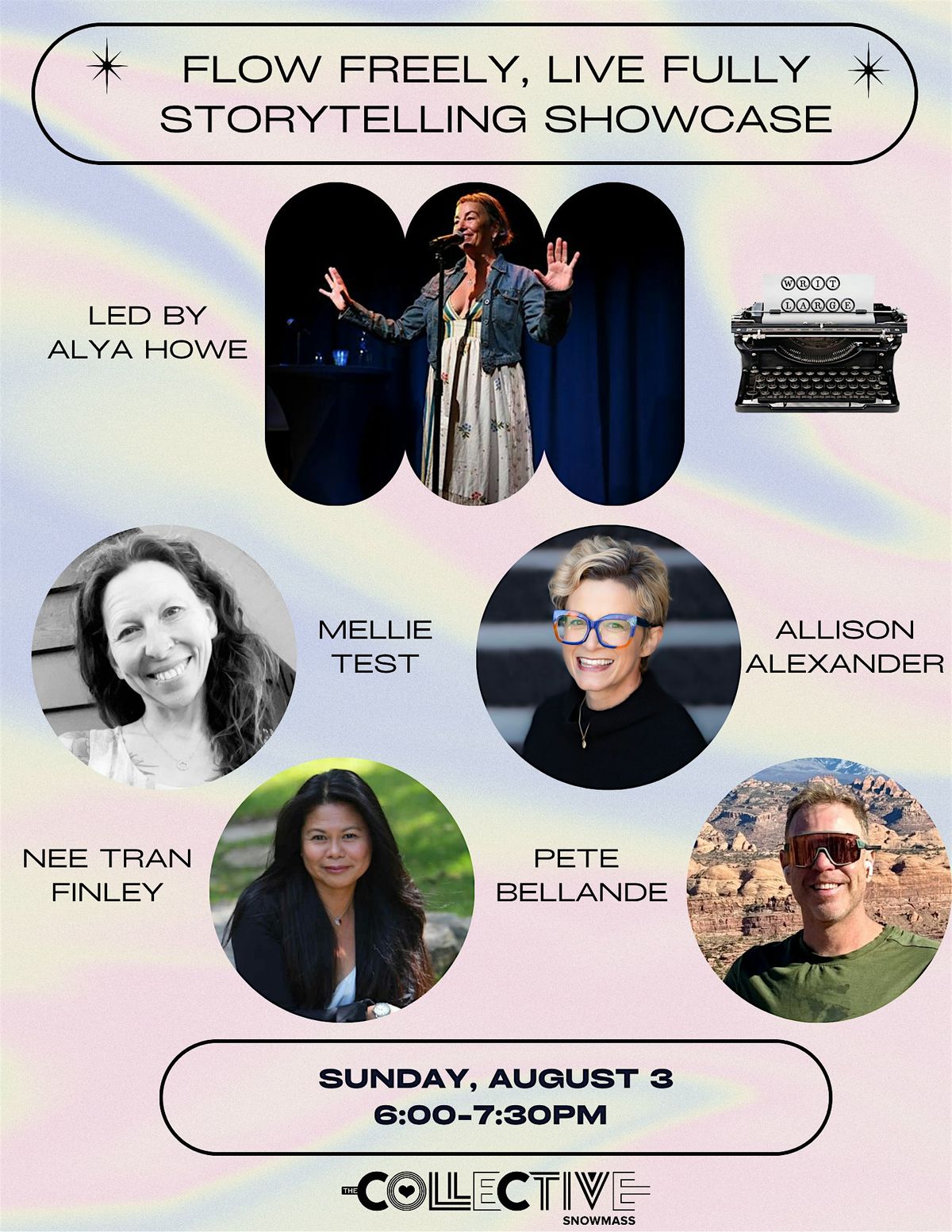 An Evening of Storytelling: Flow Freely, Live Fully, 3 August | Event in Snowmass Village | AllEvents