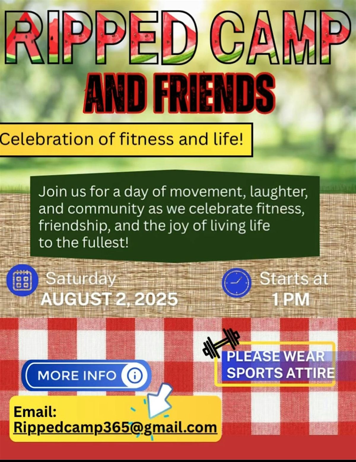 Ripped Camp Client Appreciation Picnic, 2 August | Event in Davie | AllEvents