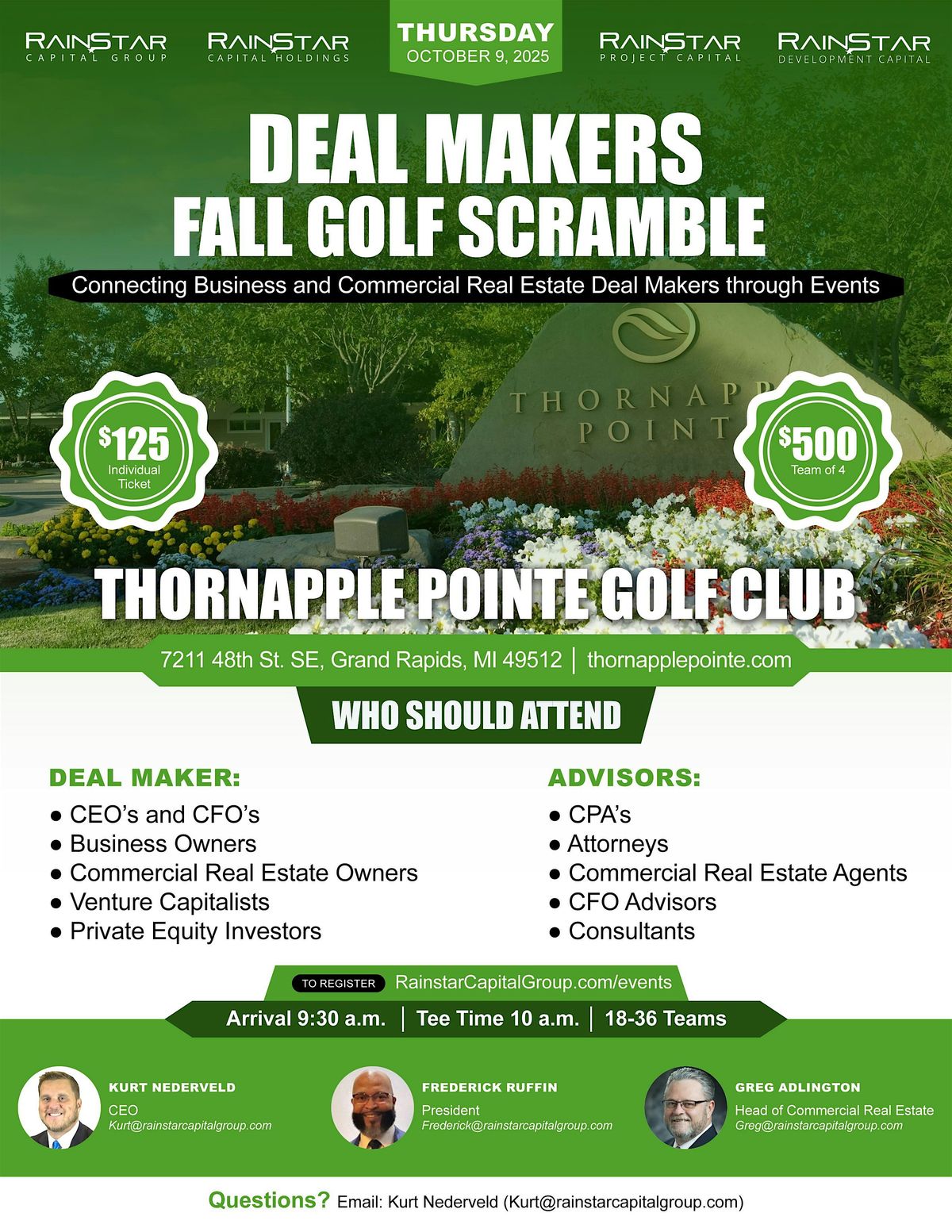 Rainstar Capital Group's Fall Golf Scramble - Thornapple Pointe Golf Club, 9 October | Event in Grand Rapids