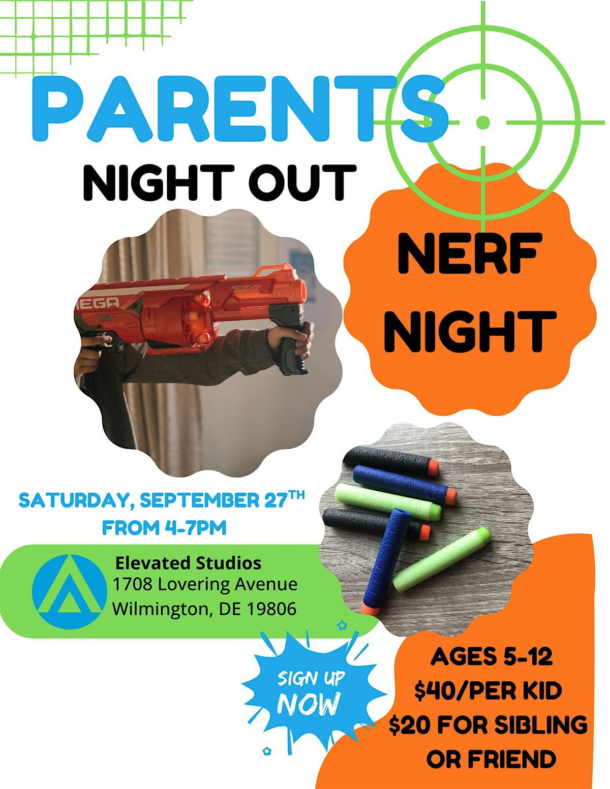 Parent's Night Out:  Nerf Night!, 27 September | Event in Wilmington | AllEvents