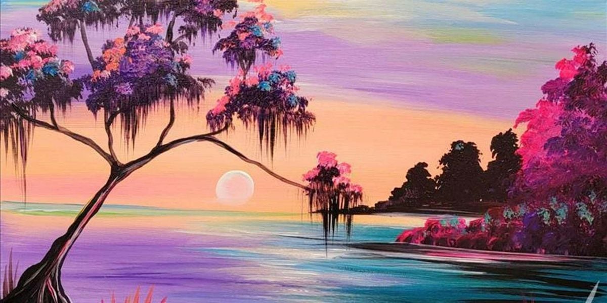 Bright and Colorful Lagoon Scene - Paint and Sip by Classpop!™, 23 May | Event in Pasadena | AllEvents