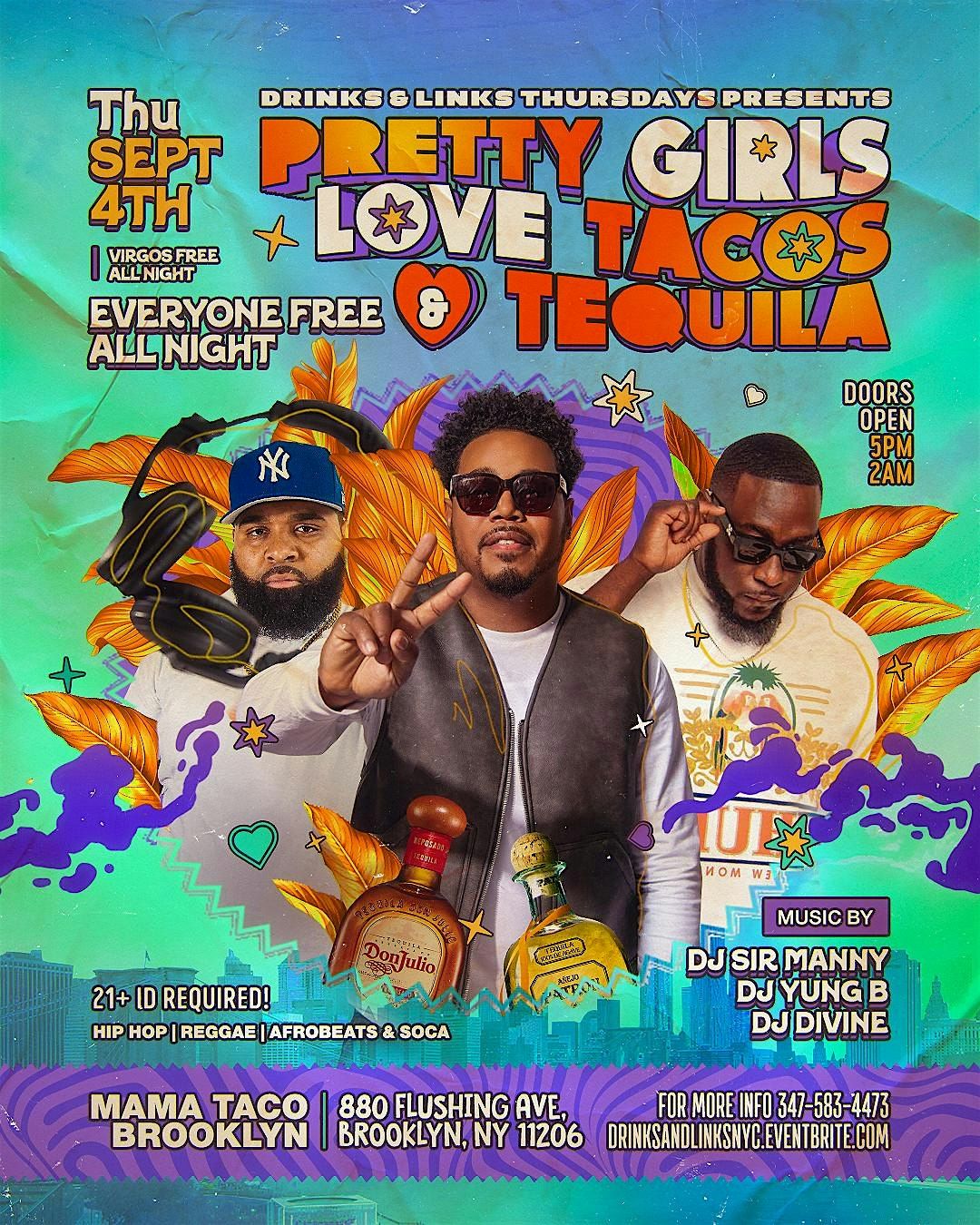 Drinks & Links Thursdays At MAMA TACO Everyone Free + Happy Hour Specials, 11 September | Event in Brooklyn