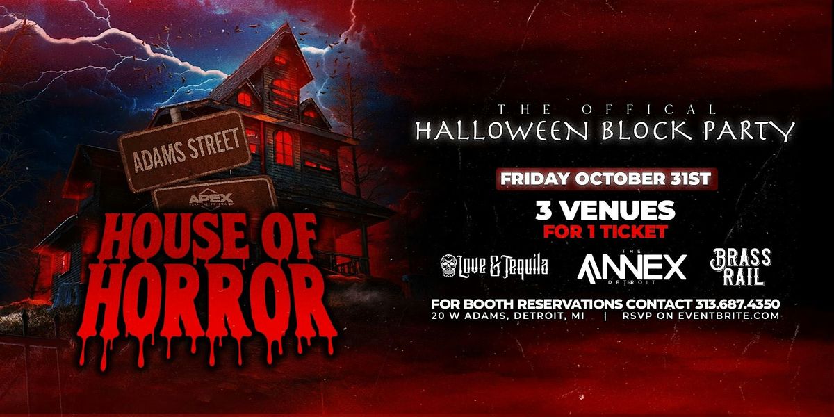 House of Horrors, The Halloween Block Party on Friday, October 31st!, 31 October | Event in Detroit | AllEvents