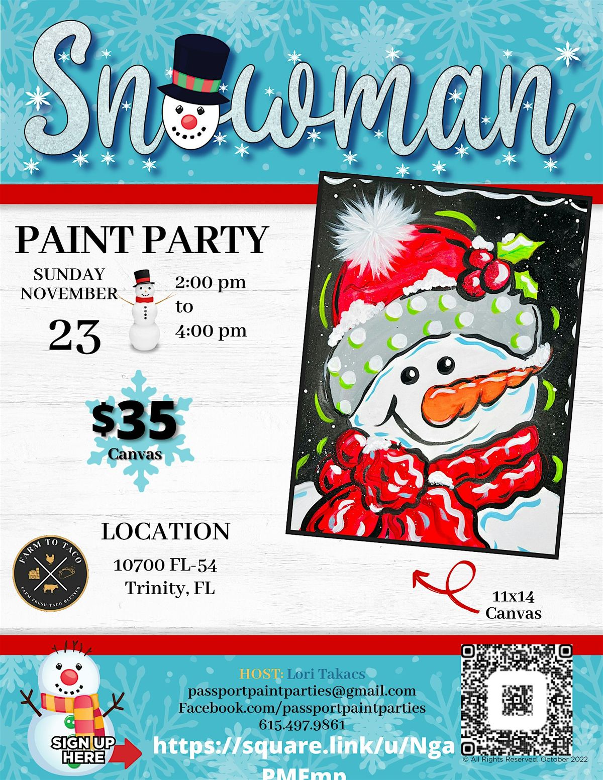 11.23.25 Baby It's Cold Outside Paint and Sip at Farm to Taco, 23 November | Event in New Port Richey | AllEvents