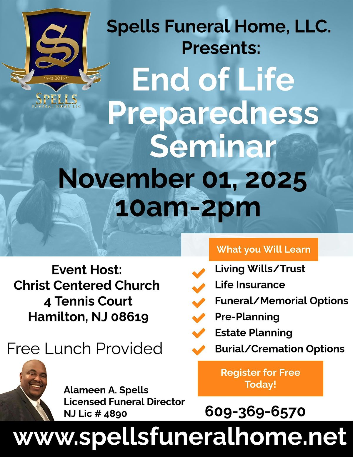 End of Life Preparedness Seminar, 1 November | Event in Hamilton Township | AllEvents
