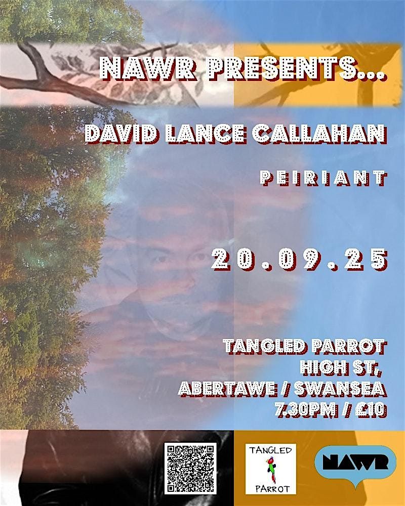 David Lance Callahan  + Peiriant, 20 September | Event in Swansea | AllEvents