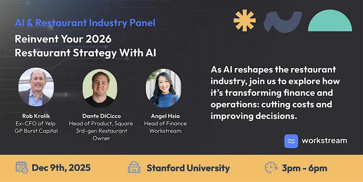 Workstream AI & Restaurant Industry Panel, 9 December | Event in Stanford | AllEvents