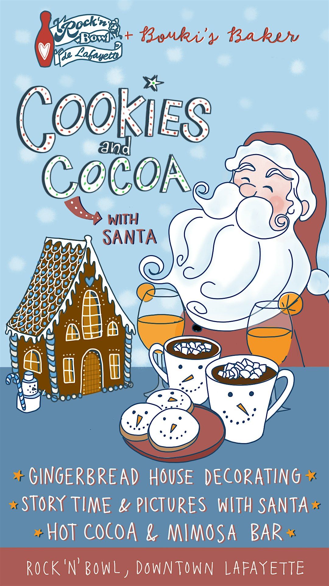 COOKIES & COCOA with Santa at Rock N Bowl Lafayette, 21 December | Event in Lafayette | AllEvents
