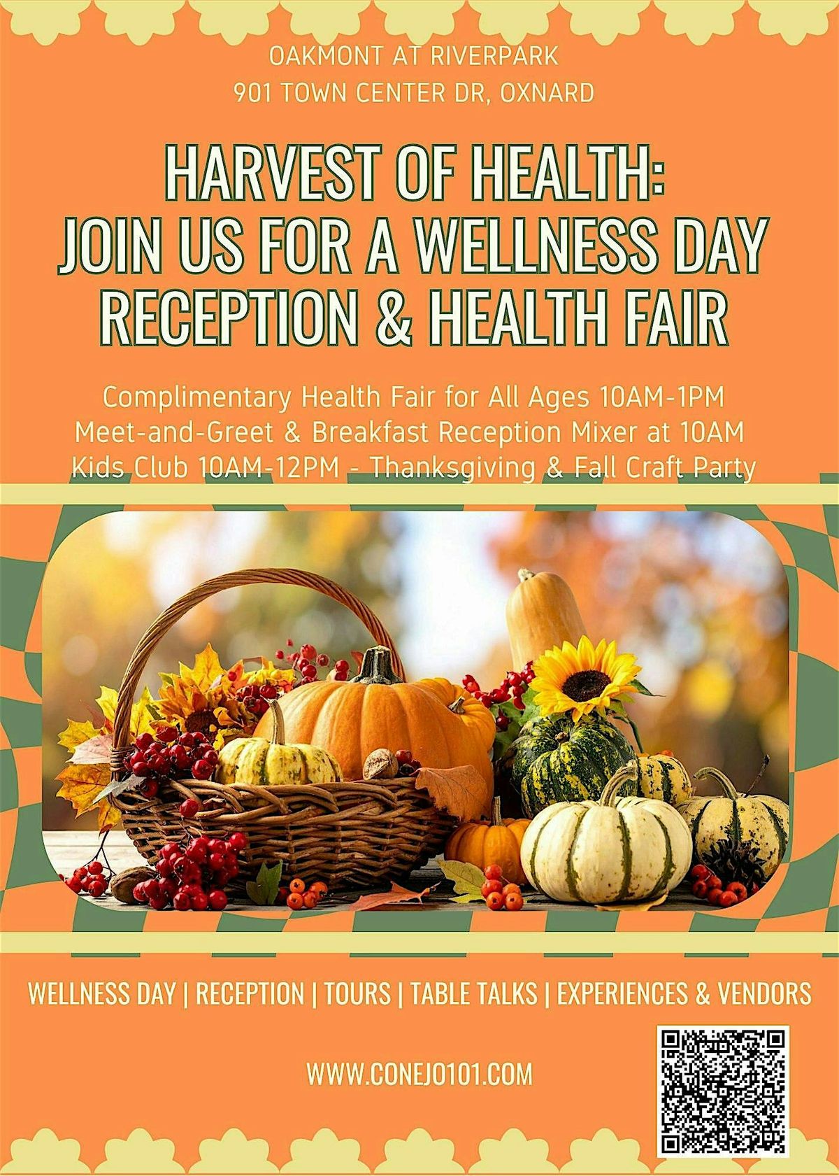 Harvest of Health: Wellness Day & Gratitude Mixer at Oakmont of Riverpark, 1 November | Event in Oxnard
