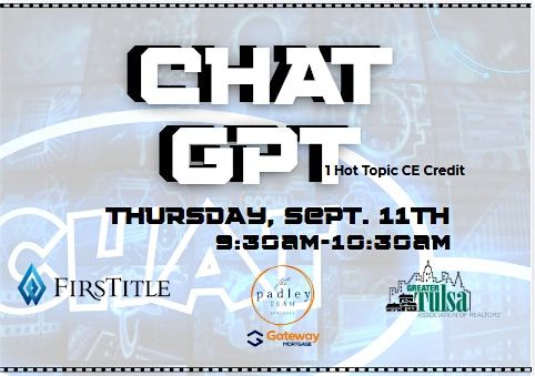 FirsTitle | CHAT GPT CE CLASS, 11 September | Event in Tulsa | AllEvents