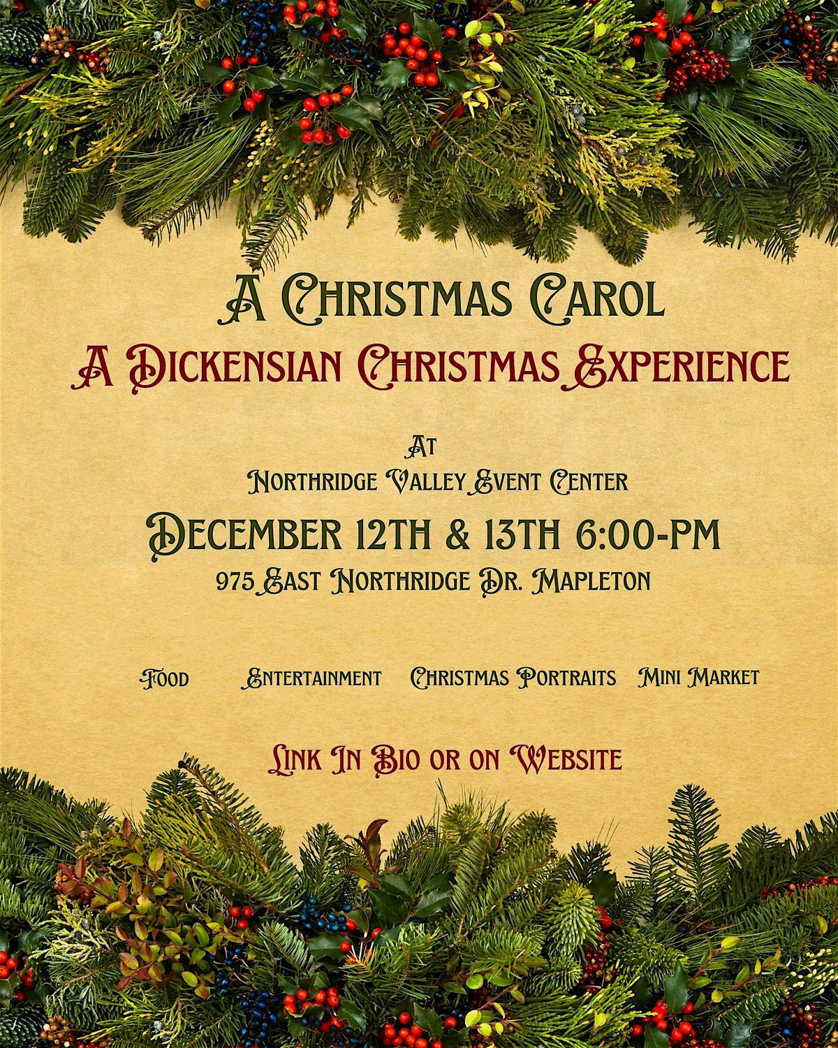 A Dickensian Christmas Experience - A Christmas Carol, 12 December | Event in Mapleton | AllEvents