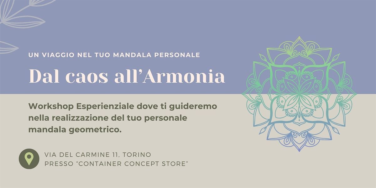 Workshop "Dal Caos all'Armonia" | Event in Torino | AllEvents
