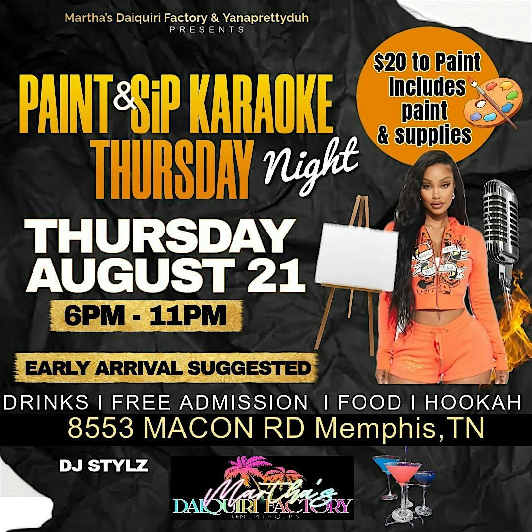 Paint & Sip Karaoke Thursday, 21 August | Event in Memphis | AllEvents