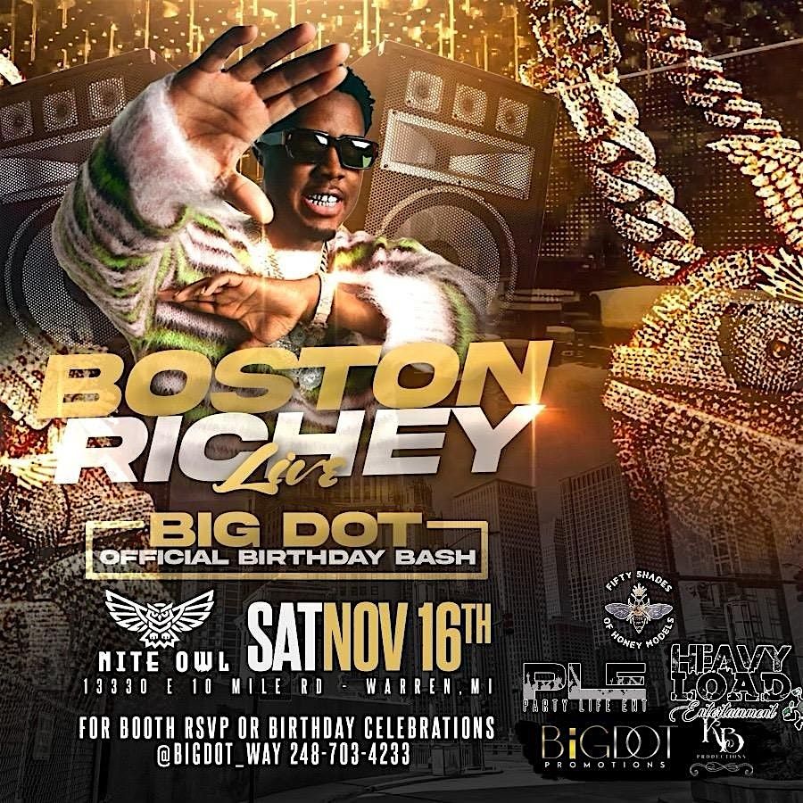 The Real Boston Richey LIVE, NITE OWL, Warren, 16 November to 17 ...